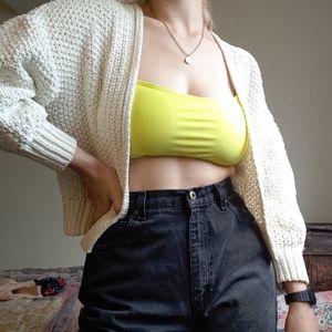 Cream puffy cardigan